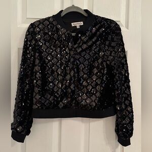 Nanette Lepore Black Sequin Jacket
